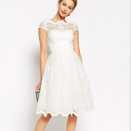Weißes Kleid Spitze zivile Hochzeit